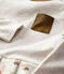 Girls' Long-Sleeved Cotton Dress MONTELIMAR beige/MULTICO white